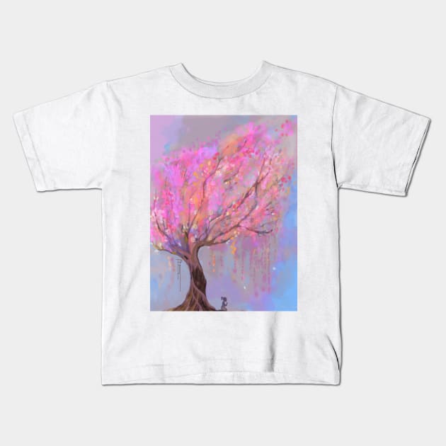 Japanese Sakura Kids T-Shirt by jen28
